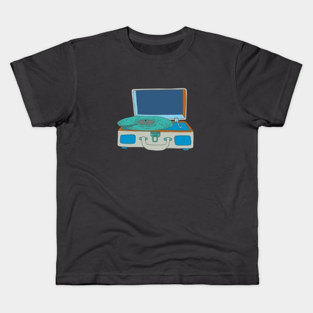 Vinyl record player Kids T-Shirt by Flyingrabbit